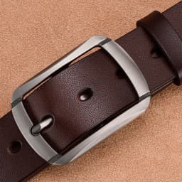 Fashionable Men's Square Alloy Pin Buckle PU Belt Suitable for Jeans Casual Pants Fashionable Men's Retro Business Belt