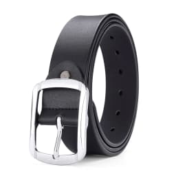 Fashionable Men's Square Alloy Pin Buckle PU Belt Suitable for Jeans Casual Pants Fashionable Men's Retro Business Belt