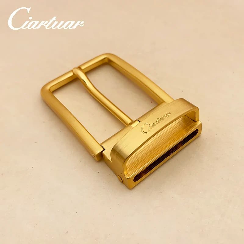2026 new design belt high quality for men 3.4cm strap trousers first layer ciartuar sliver pin buckle