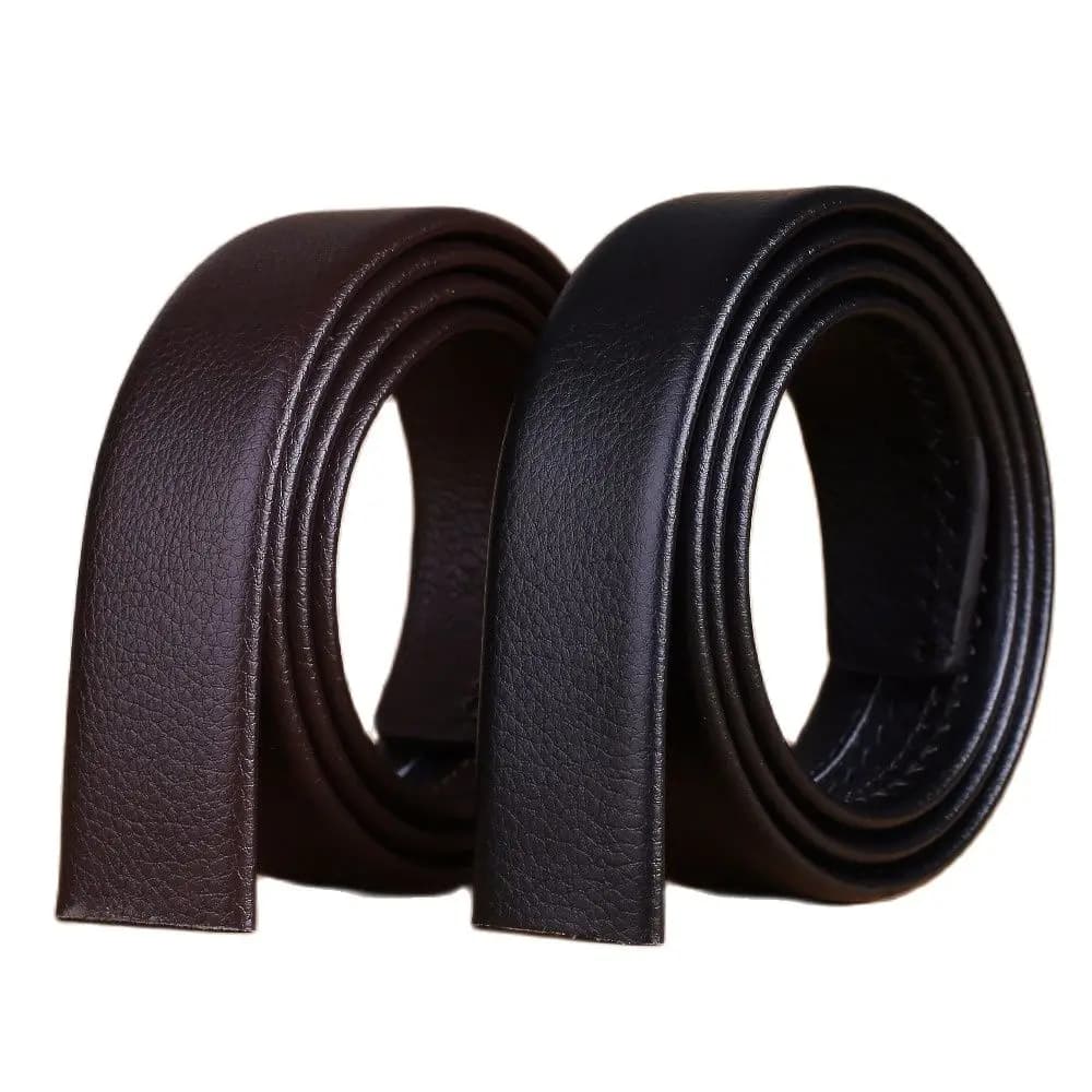 big plus size automatic microfiber leather belt without buckle long strap 110 cm 120 130 140 150 160 brown black mens 170 180