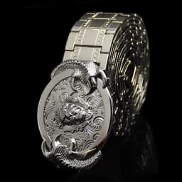 Men's belt metal stainless steel belt silver dragon retro-cologne silver belt high-end designer steel belt personality belt