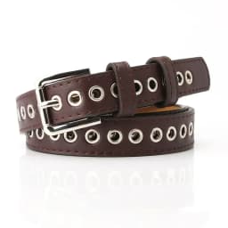 New Metal Full Eyelet Belt for Women's Belt  Korean Version Versatile Fashionable Hollowed Out Decorative Pu Belt 2.3X105cm