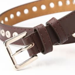 New Metal Full Eyelet Belt for Women's Belt  Korean Version Versatile Fashionable Hollowed Out Decorative Pu Belt 2.3X105cm