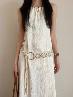 Bohemian Braided Folk Wind Waist Rope, 2024 New Style With Dress, Belt And Chain