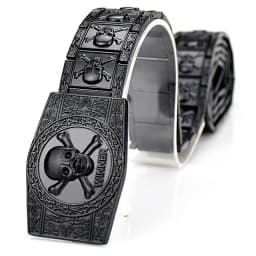 Men Stainless steel Belt metal waistband Golden Skull Skeleton Buckle Punk Rock style Self-defense high quality gold belt black