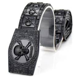 Men Stainless steel Belt metal waistband Golden Skull Skeleton Buckle Punk Rock style Self-defense high quality gold belt black