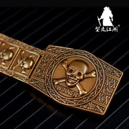 Men Stainless steel Belt metal waistband Golden Skull Skeleton Buckle Punk Rock style Self-defense high quality gold belt black