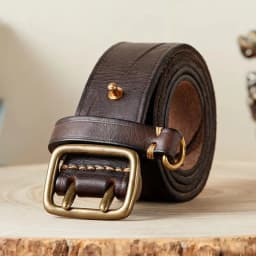 3.8cm Luxury Thick Cowhid Genuine Leather Men Belt Double Buckle Ceinture Leather Belt Men Jeans Trouser Strap For Jeans