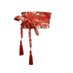 Japanese Kimono Belt Yukata Crane Haori Obi Waist Belts Tassel Women Corset Belt Wave Pattern Wide Belt