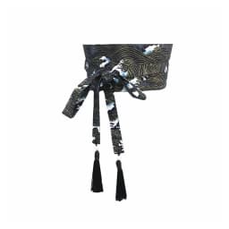 Japanese Kimono Belt Yukata Crane Haori Obi Waist Belts Tassel Women Corset Belt Wave Pattern Wide Belt