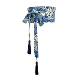 Japanese Kimono Belt Yukata Crane Haori Obi Waist Belts Tassel Women Corset Belt Wave Pattern Wide Belt