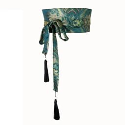 Japanese Kimono Belt Yukata Crane Haori Obi Waist Belts Tassel Women Corset Belt Wave Pattern Wide Belt