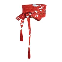 Japanese Kimono Belt Yukata Crane Haori Obi Waist Belts Tassel Women Corset Belt Wave Pattern Wide Belt