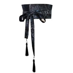 Japanese Kimono Belt Yukata Crane Haori Obi Waist Belts Tassel Women Corset Belt Wave Pattern Wide Belt