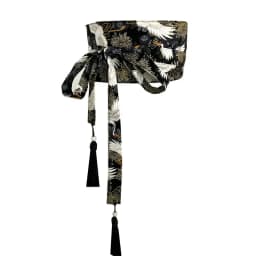 Japanese Kimono Belt Yukata Crane Haori Obi Waist Belts Tassel Women Corset Belt Wave Pattern Wide Belt