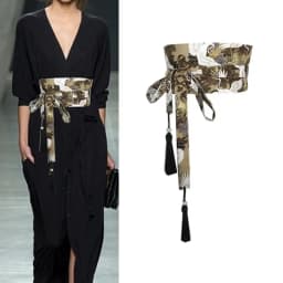 Japanese Kimono Belt Yukata Crane Haori Obi Waist Belts Tassel Women Corset Belt Wave Pattern Wide Belt
