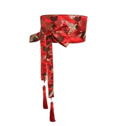 Japanese Kimono Belt Yukata Crane Haori Obi Waist Belts Tassel Women Corset Belt Wave Pattern Wide Belt