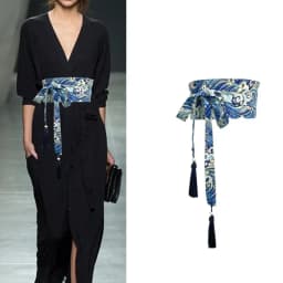 Japanese Kimono Belt Yukata Crane Haori Obi Waist Belts Tassel Women Corset Belt Wave Pattern Wide Belt