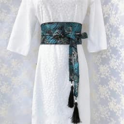 Japanese Kimono Belt Yukata Crane Haori Obi Waist Belts Tassel Women Corset Belt Wave Pattern Wide Belt
