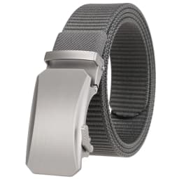 Plyesxale Luxury Designer Mens Military Automatic Buckle Nylon Belts Top Quality Gray Beige Belts For Man Casual Waist Belt B70