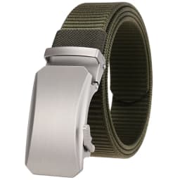 Plyesxale Luxury Designer Mens Military Automatic Buckle Nylon Belts Top Quality Gray Beige Belts For Man Casual Waist Belt B70