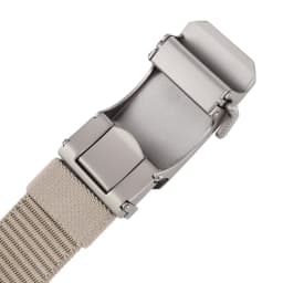 Plyesxale Luxury Designer Mens Military Automatic Buckle Nylon Belts Top Quality Gray Beige Belts For Man Casual Waist Belt B70