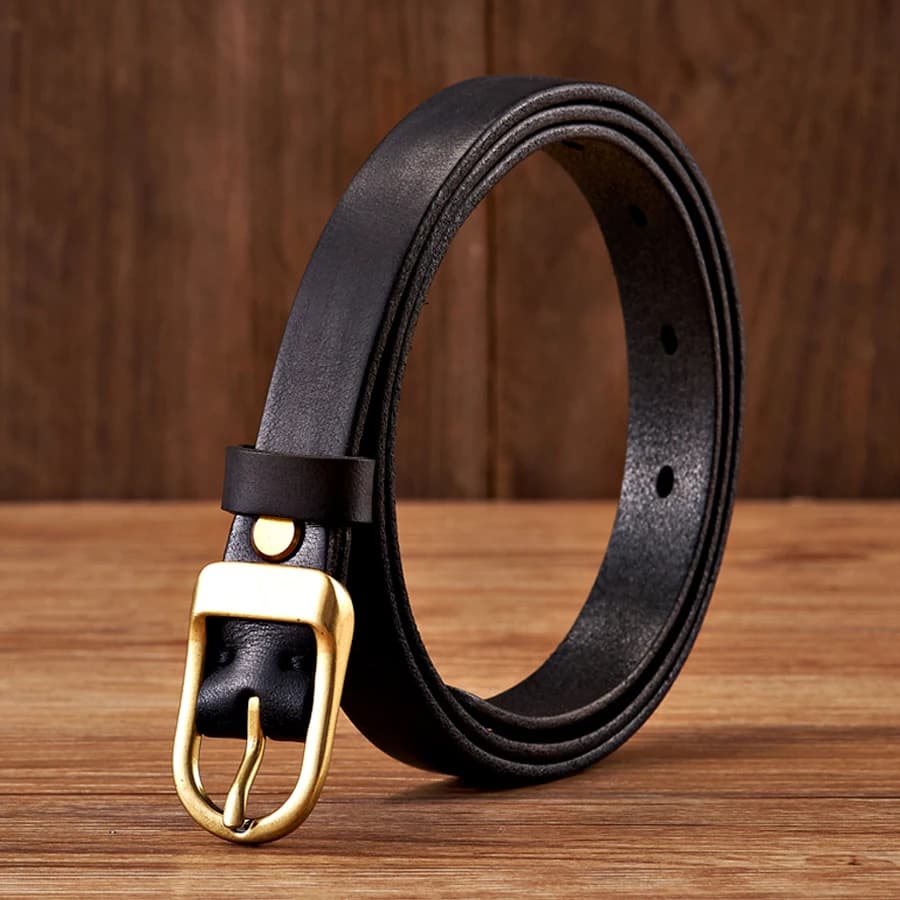 1.8CM Thin Genuine Leather Belts for Women Luxury Copper Buckle Cowskin Female Belt Simple Waist Belt For Jeans Candy Color
