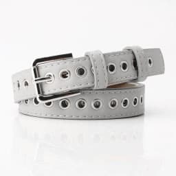 New Metal Full Eyelet Belt for Women's Belt Version Versatile Fashionable Hollowed Out Decorative Pu Belt 2.3cm