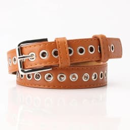 New Metal Full Eyelet Belt for Women's Belt Version Versatile Fashionable Hollowed Out Decorative Pu Belt 2.3cm