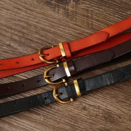 1.8cm Women Belts New Genuine Leather Simple Metal Buckle Belt Girls Dress Jean Pants Waistband Belts for Lady Luxury Designer