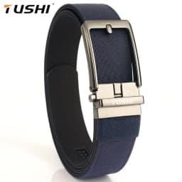 TUSHI Brand New 3.5 Wide Alloy Automatic Buckle Thickened Double-Layer Nylon Soft Mens Belt Versatile Casual Outdoor Pants Belt