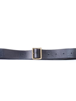 Black Double Needle Buckle Officer Leather Belt Crossed Shoulder Diagonal Shoulder Strap Performance Props 55 Style Bullhide ...