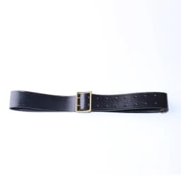 Black Double Needle Buckle Officer Leather Belt Crossed Shoulder Diagonal Shoulder Strap Performance Props 55 Style Bullhide ...