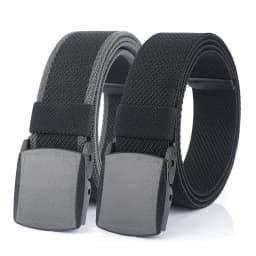 95cm-120cm Metal-free Elastic Belts for Men Women Hard Plastic Buckle Stretch Belt Male Trouser Girdles Waistband Black