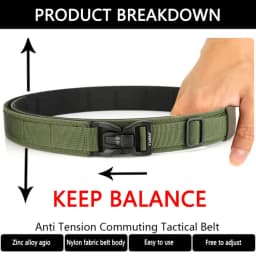 TUSHI Brand 3.8 Casual Outdoor Dual Use Tactical Training Men's Buckle Belt Thickened Hardened Double Layer Hanging Gun Belt