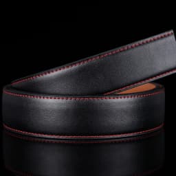 Plyesxale No Buckle Genuine Leather Belt Men High Quality Black Blue Red Brown 35mm Wide Cowhide Mens Belts Dropshipping B37