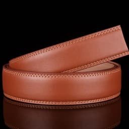 Plyesxale No Buckle Genuine Leather Belt Men High Quality Black Blue Red Brown 35mm Wide Cowhide Mens Belts Dropshipping B37