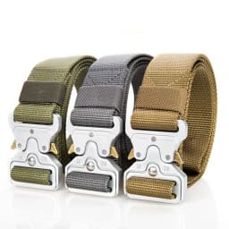 38mm Tactical Belt for Men Heavy Duty Nylon Waist Belt with Silver Buckle Unisex Designer Jeans Belt for Women