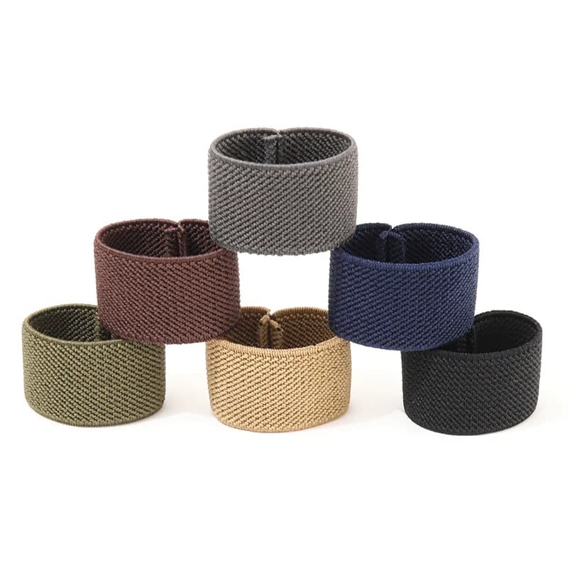 Elastic Nylon Belts Loop Waistband Elasticity Ring Fixed Buckle Trouser Belt Loops Keeper Webbing Rubber Band Tail Clip