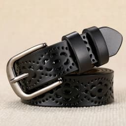 Women Leather Belt NEW Belt For Women Women's Hollow Flower Genuine Cowhide Leather Belt With Alloy Buckle Width:2.8cm,95-110cm