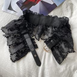 Elegant Women Black Lace Belts Elastic Adjustable Waistband Pin Buckle Cummerbund Dress Shirts Coat Decoration Belt