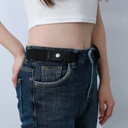 2pcs No Buckle Stretch Belt for Women Men Girls Boys Junior Jeans Pants Comfortable Buckle Free Invisible Elastic Waist Belt