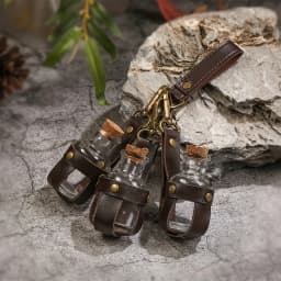 Medieval Alchemy Vial PU Leather Holder Belt - Artificial Potion Bottle Accessory for Renaissance Faires And Cosplay Belt