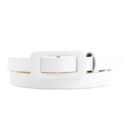 New Square Buckle Without Holes Ladies Black/white/red/pink Pu Leather Fashion Female Fine Thin Belt for Jeans Dress Decoration