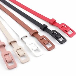 New Square Buckle Without Holes Ladies Black/white/red/pink Pu Leather Fashion Female Fine Thin Belt for Jeans Dress Decoration