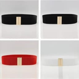 Wide Elastic Belt Dress Stretch Waist Belt Women Dress Accessories Waistband Corset Waist Metal Buckle