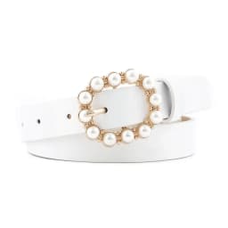 New Ladies Pearl Decorative Belt Fashion Round Pin Buckle Simple Belts Retro Jeans Dress Waistband For Head Decoration Button