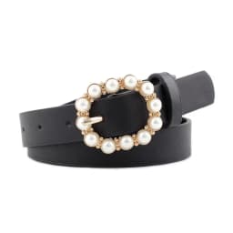 New Ladies Pearl Decorative Belt Fashion Round Pin Buckle Simple Belts Retro Jeans Dress Waistband For Head Decoration Button