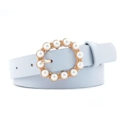 New Ladies Pearl Decorative Belt Fashion Round Pin Buckle Simple Belts Retro Jeans Dress Waistband For Head Decoration Button
