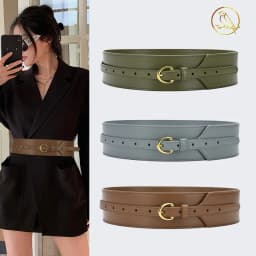Waist Closure Women's Outer Waist Decoration Shirt Versatile Suit Dress Waist Closing Thin Leather Wide Belt New Model Launched